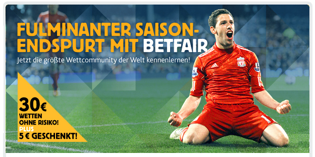 Fulminanter Saison-Endspurt mit Betfair: Jetzt die größte Wettcommunity der Welt kennenlernen!